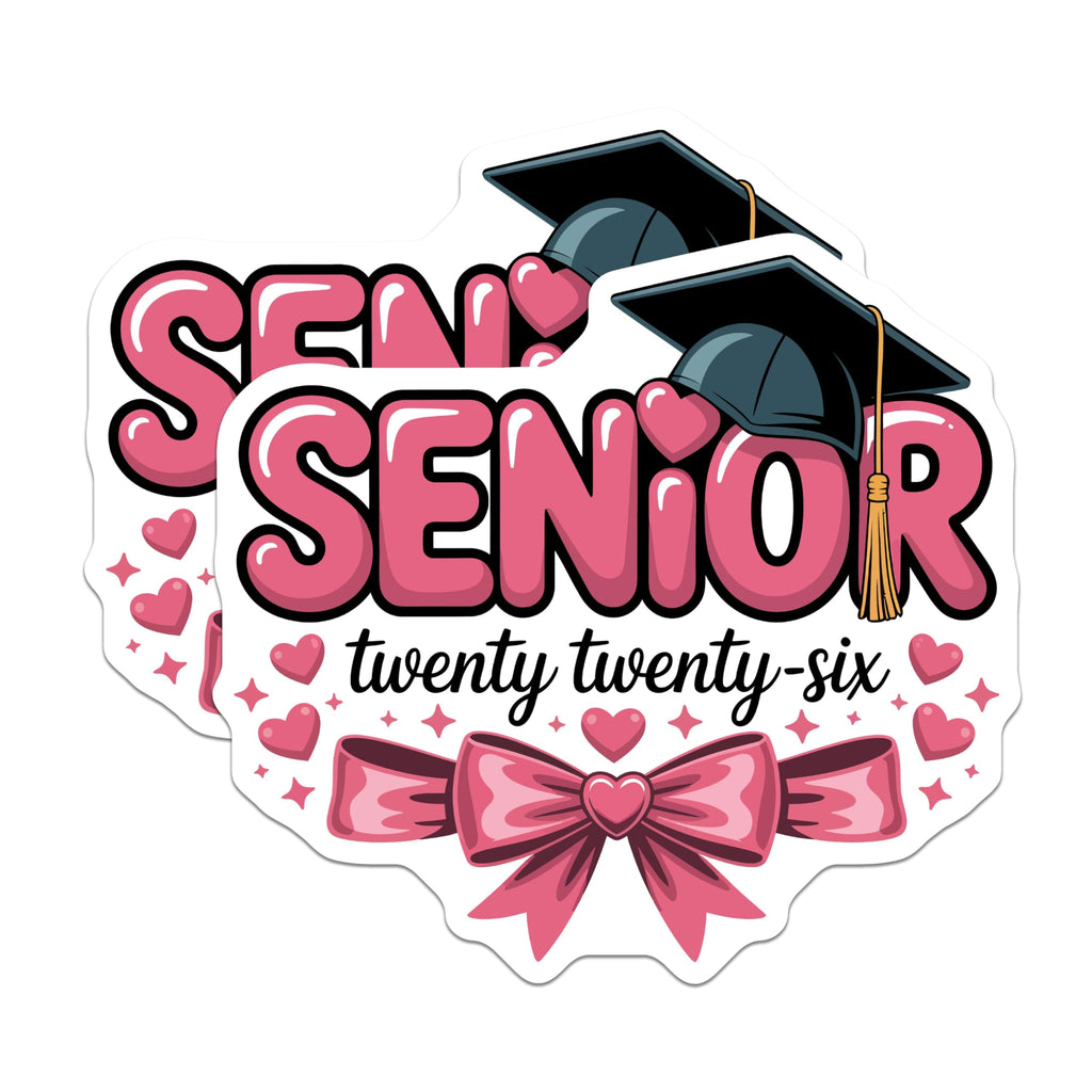 (2 Pack) Senior 2026 Class Magnets - Graduation Year Souvenir - Collegiate Celebration Decor - 5 Inches On Longest Side - Thick Durable Magnet - Made in USA - MAG20884