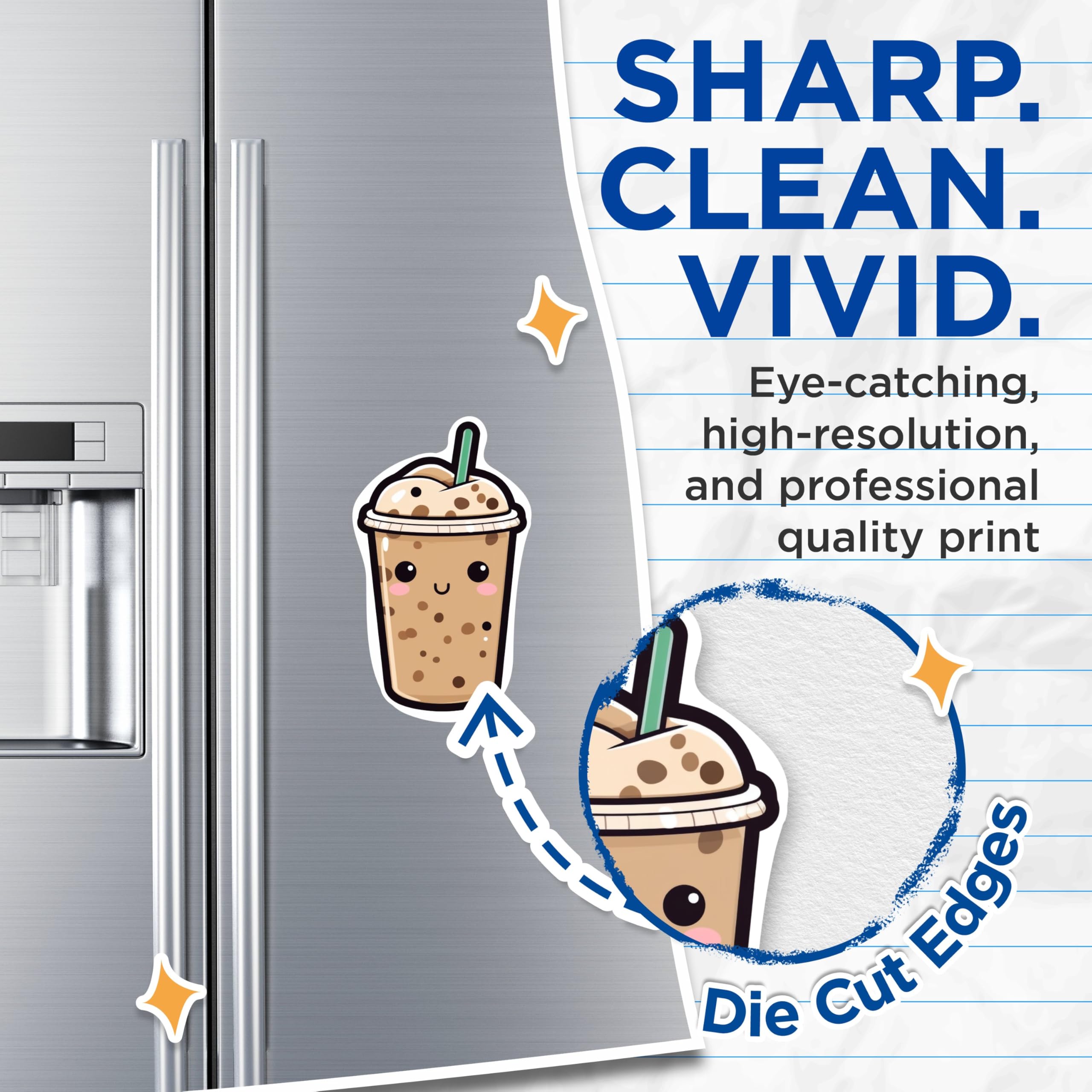 (2 Pack) Kawaii Mocha Magnets - Cartoon Coffee - Fun Coffee Magnets - for Cars, Refrigerators, Toolboxes - Made in USA - MAG2180