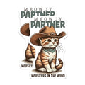 (2 Pack) Meowdy Partner Stickers - Cute Cowboy Cat Stickers - Western Theme Cat Vinyl Stickers - 5" On Longest Side - Sticks to Smooth Flat Surfaces - Made in USA - BMCS5999