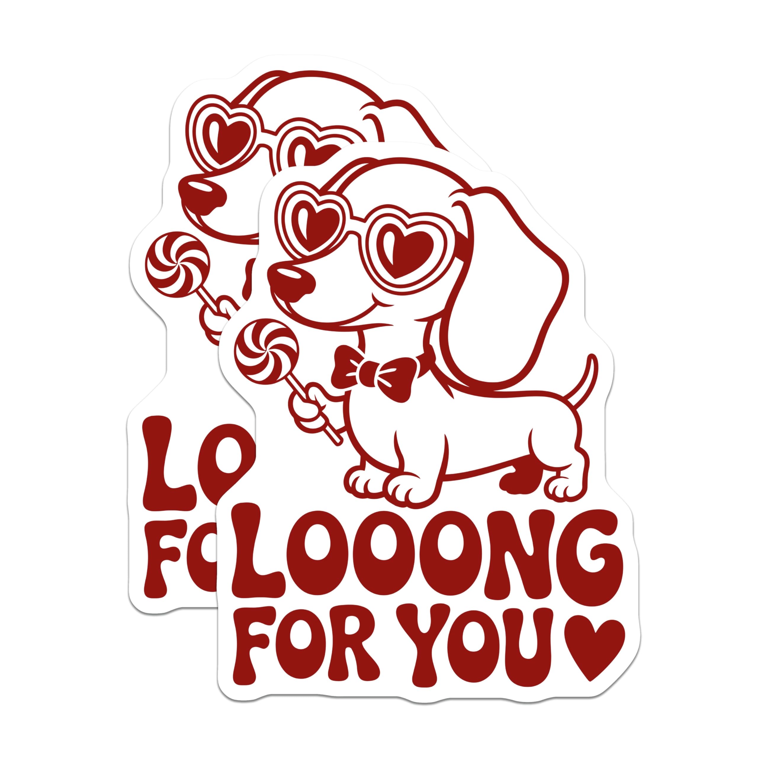 (2 Pack) Dachshund Magnets - Wiener Dog Love Decor - Cute Puppy Refrigerator Art - Funny Pet Lover Souvenir - Valentines Day - 5 Inches On Longest Side - Thick Durable Magnet - Made in USA - MAG21646
