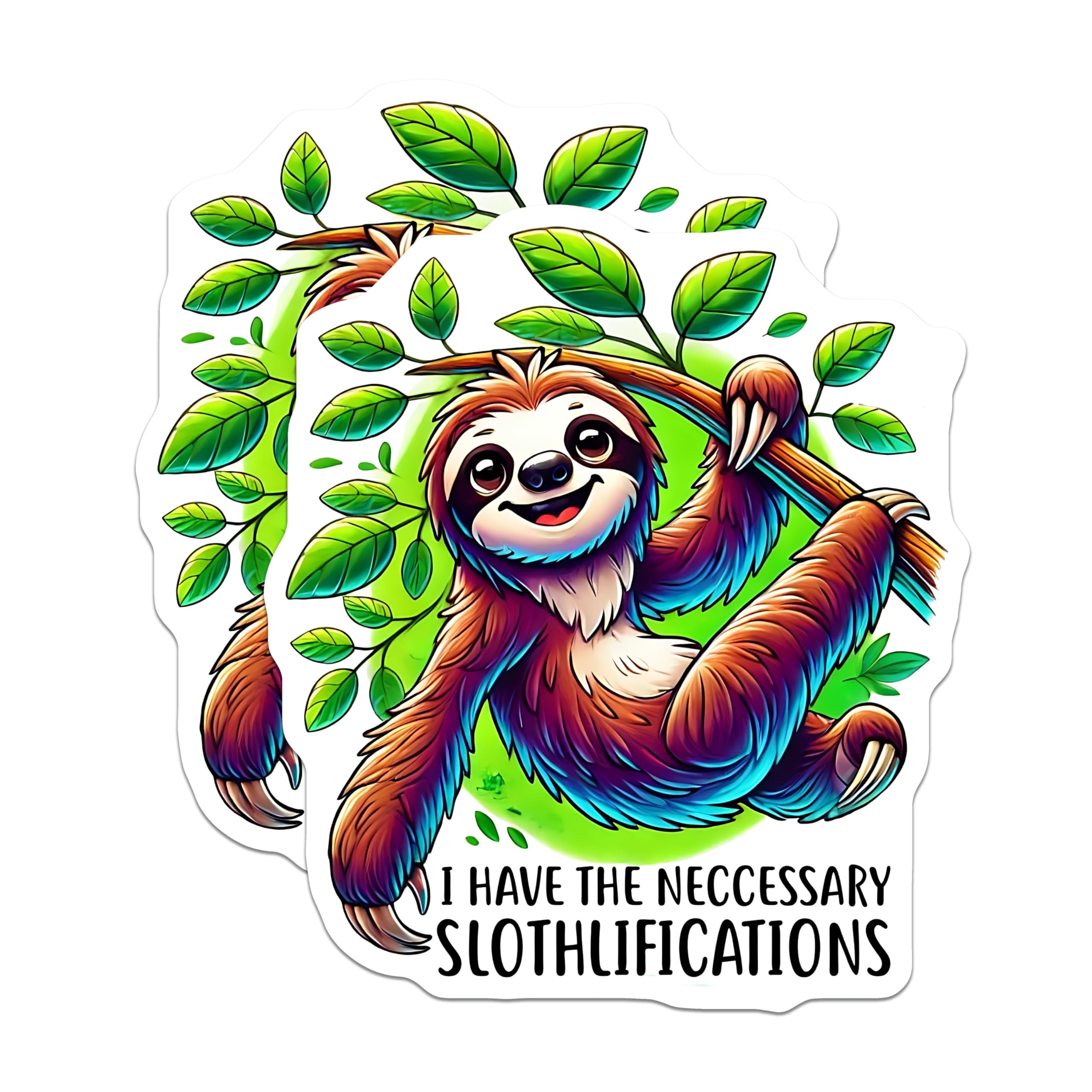 (2 Pack) Sloth Magnets - Funny Sloth Saying - Cartoon Sloth Decor - 5" On Longest Side - Premium Magnet - for Cars, Refrigerators, Toolboxes, Lockers - Made in USA - MAG15535