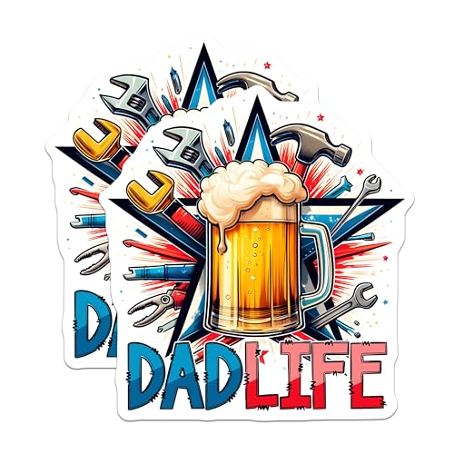 (2 Pack) Dad Life Magnets - 5" On Longest Side - for Cars, Fridges, Toolboxes - Made in USA - MAG7464