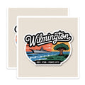 (2 Pack) Wilmington Magnets - North Carolina Souvenir - Port City Fridge Decor - 5" On Longest Side - Premium Magnet - for Cars, Refrigerators, Toolboxes, Lockers - Made in USA - MAG17308