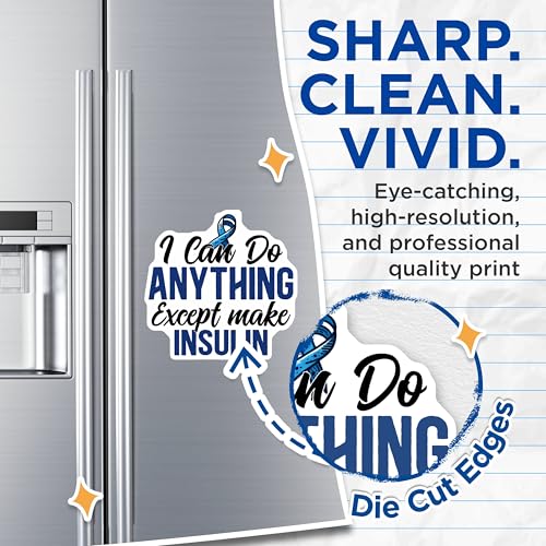 (2 Pack) I Can Do Anything Except Make Insulin Magnets - Diabetic Awareness - Diabetes Support - Inspirational Magnet - 5" On Longest Side - for Cars, Fridges, Toolboxes - Made in USA - MAG3824