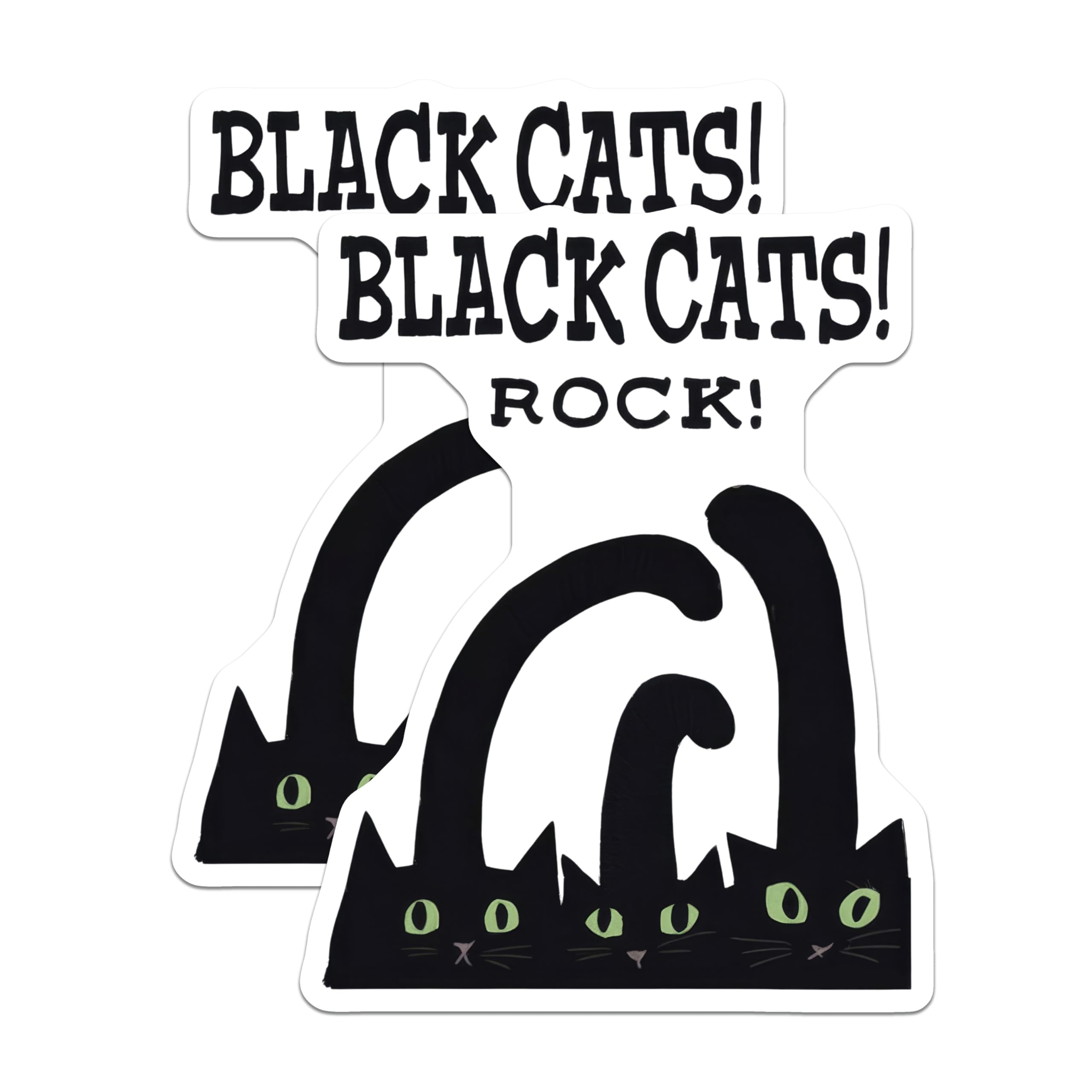 (2 Pack) Black Cats Magnets - Funny Cat Lover Refrigerator Magnet - Kitchen Decor - 5" On Longest Side - Premium Magnet - for Cars, Refrigerators, Toolboxes, Lockers - Made in USA - MAG15707