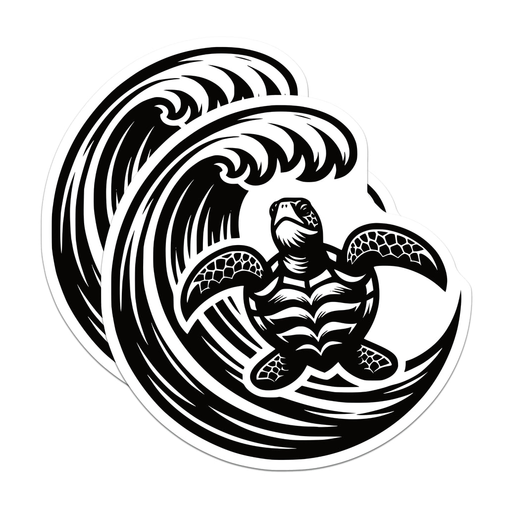 (2 Pack) Sea Turtle Wave Magnets - Tribal Ocean Design - Coastal Fridge Decor Accents - 5 Inches On Longest Side - Thick Durable Magnet - Made in USA - MAG37342