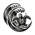 (2 Pack) Sea Turtle Wave Magnets - Tribal Ocean Design - Coastal Fridge Decor Accents - 5 Inches On Longest Side - Thick Durable Magnet - Made in USA - MAG37342