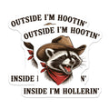 (2 Pack) Raccoon Cowboy Magnets - Funny Animal - Hootin Hollerin Fridge Decal - 5" On Longest Side - Premium Magnet - for Cars, Refrigerators, Toolboxes, Lockers - Made in USA - MAG14094