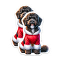(2 Pack) Santa Doodle Dog Magnets - Christmas Pet Decorations - Holiday Refrigerator Art for Dog Owners - 5 Inches On Longest Side - Thick Durable Magnet - Made in USA - MAG25822