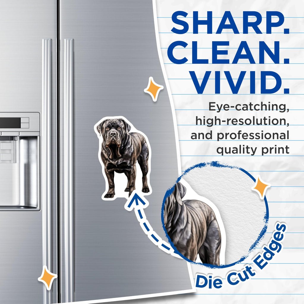 (2 Pack) Neapolitan Mastiff Magnets - Dog Breed Lover - Pet Owner Present for Fridge Car Office - 5 Inches On Longest Side - Thick Durable Magnet - Made in USA - MAG30337
