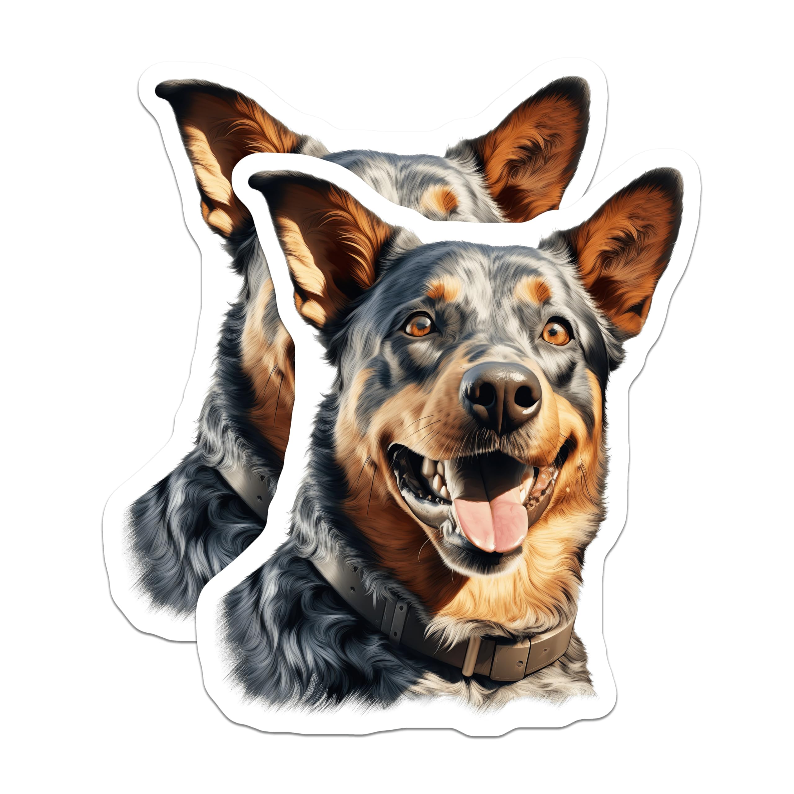 (2 Pack) Blue Heeler Dog Magnets - Australian Cattle Dog Decor - Pet Lover Kitchen Art - 5 Inches On Longest Side - Thick Durable Magnet - Made in USA - MAG25517