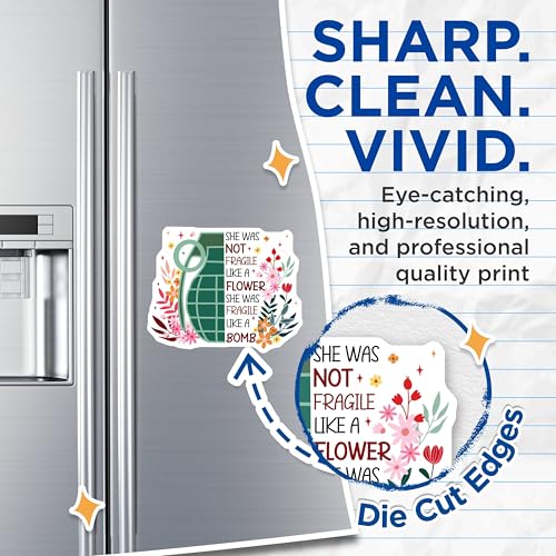 (2 Pack) Inspirational Quote Magnets - Motivational Magnets - Floral Design Magnets - Unique Magnets for Home - 5" On Longest Side - for Cars, Fridges, Toolboxes - Made in USA - MAG4195