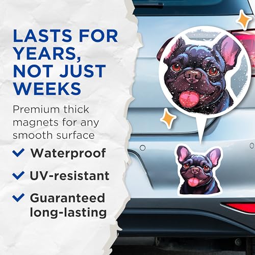 (2 Pack) French Bulldog Magnets - Dog Lover - Cute Pet Magnets - 5" On Longest Side - for Cars, Fridges, Toolboxes - Made in USA - MAG3938