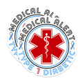 (2 Pack) Medical Alert Type 1 Diabetic Stickers - Emergency Awareness Decals - Health Alert Labels - 5" On Longest Side - Sticks to Smooth Flat Surfaces - Made in USA - BMCS6257