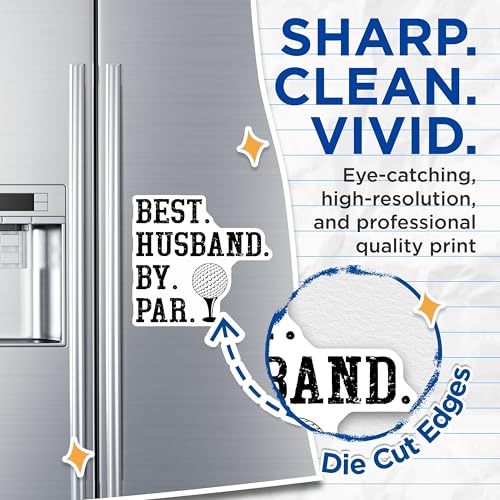 (2 Pack) Best Husband by Par Magnets - Golf Lover Gift - Father's Day Magnet - Husband - 5" On Longest Side - for Cars, Fridges, Toolboxes - Made in USA - MAG4247