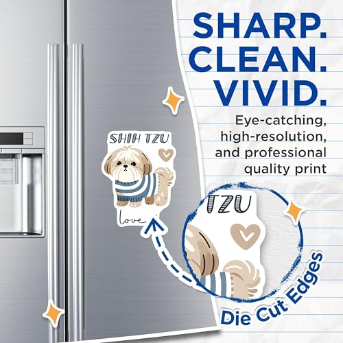 (2 Pack) Shih Tzu Magnets - Cute Cartoon Dog - Animal Fridge Magnets - Dog Lover Decor - Novelty Kitchen Magnets - 5" On Longest Side - for Cars, Fridges, Toolboxes - Made in USA - MAG7309