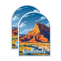 (2 Pack) Badlands National Park Bumper Magnet - US National Park - Choose from 63 Parks - 5" On Longest Side - Decal for Car Bumper, Laptop, Water Bottle, Wall, and Window - MAG1510