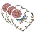 (3 Pack) Flower Dragonfly Decals - Heart Shaped Saying - Laptop Decal - 3 Inches On Longest Side - Easy Peel & Apply - Made in USA - 3MCS2961