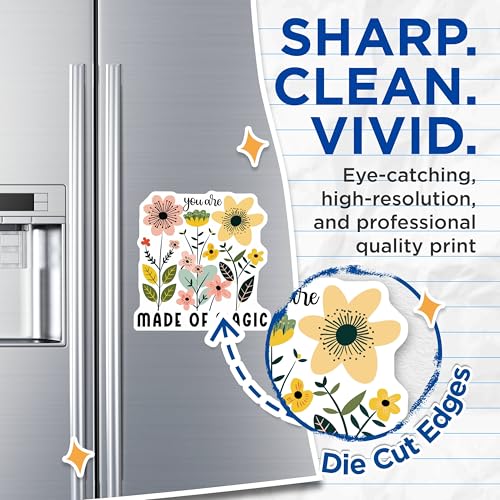 (2 Pack) Inspirational Flower Magnets - Positive Quote Magnets - Motivational Magnet - 5" On Longest Side - for Cars, Fridges, Toolboxes - Made in USA - MAG3862