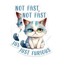(2 Pack) Funny Cat Magnets - Not Fast Just Furious - Grumpy Kitten Refrigerator Magnets - 5" On Longest Side - Premium Magnet - for Cars, Refrigerators, Toolboxes, Lockers - Made in USA - MAG14377