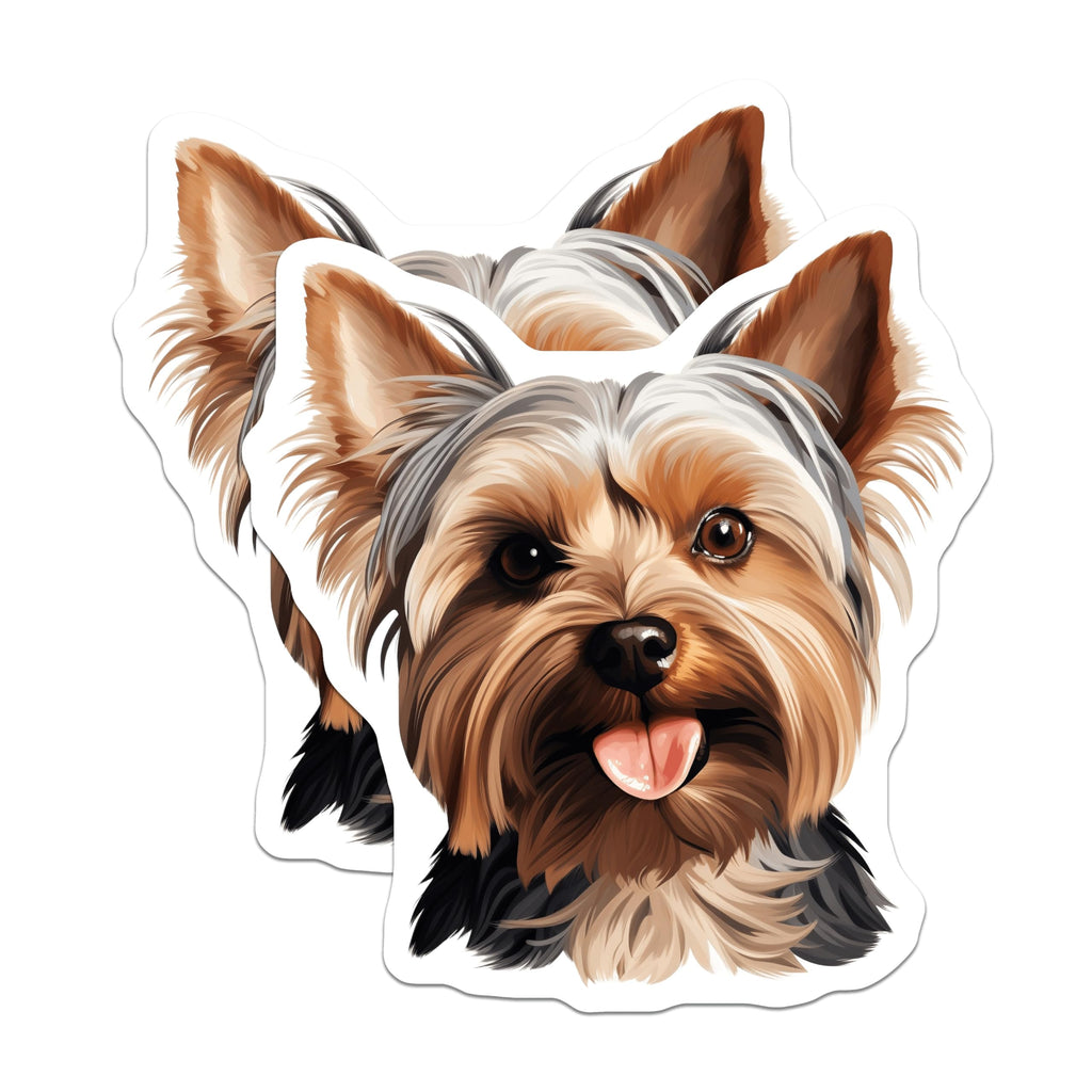 (2 Pack) Yorkshire Terrier Magnets - Yorkie Dog Breed Art - Pet Lover Refrigerator Decor - Dog Mom Accents - 5 Inches On Longest Side - Thick Durable Magnet - Made in USA - MAG28740