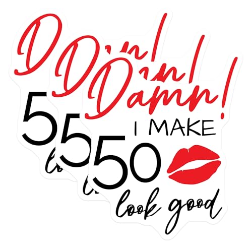 (3 Pack) 50th Birthday Decals - Funny Birthday Saying - Laptop Decal - 3 Inches On Longest Side - Easy Peel & Apply - Made in USA - 3MCS4449