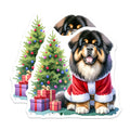(2 Pack) Santa Dog Magnets - Christmas Tibetan Mastiff Decor - Pet Lover Fridge Accents - 5 Inches On Longest Side - Thick Durable Magnet - Made in USA - MAG29571