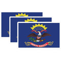 (3 Pack) North Dakota Flag Decals - ND State Pride - Laptop Decals - 3 Inches On Longest Side - Easy Peel & Apply - Made in USA - 3MCS0206