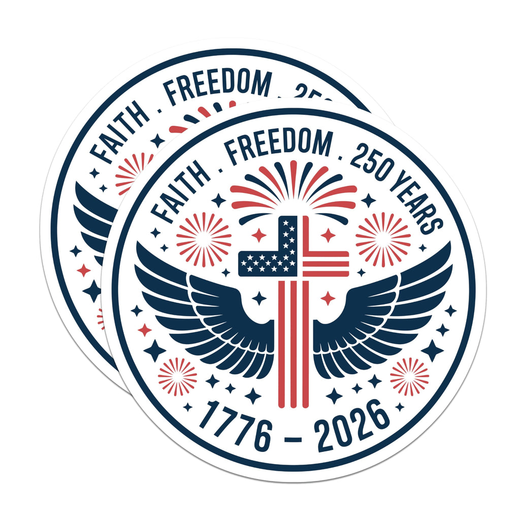 (2 Pack) 1776 2026 Anniversary Magnets - Faith Freedom USA Cross - Patriotic Celebration Bicentennial - 5 Inches On Longest Side - Thick Durable Magnet - Made in USA - MAG21375
