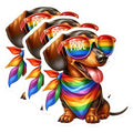 (3 Pack) Pride Dachshund Decals - Rainbow Dog Stickers - Laptop Decal- 3 Inches On Longest Side - Easy Peel & Apply - Made in USA - 3MCS5171
