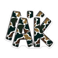 (2 Pack) AK Camouflage Letters Magnets - Military Style Decor - Grunge Aesthetic Display - 5 Inches On Longest Side - Thick Durable Magnet - Made in USA - MAG21437