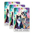(3 Pack) Cat Lover Decals - Grim Reaper - Tarot Card - Laptop Stickers - Cat Stickers - 3 Inches On Longest Side - Easy Peel & Apply - Made in USA - 3MCS1408