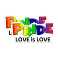 (2 Pack) Pride Stickers - Love is Love - LGBTQ Rainbow - 5" On Longest Side - Sticks to Smooth Flat Surfaces - Made in USA - BMCS8267