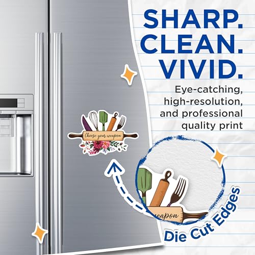 (2 Pack) Choose Your Weapon Magnets - Fun Kitchen Magnets - Colorful Utensils Magnets for Chefs and Culinary Enthusiasts- 5" On Longest Side - for Fridges, Toolboxes, Cars - Made in USA - MAG2875