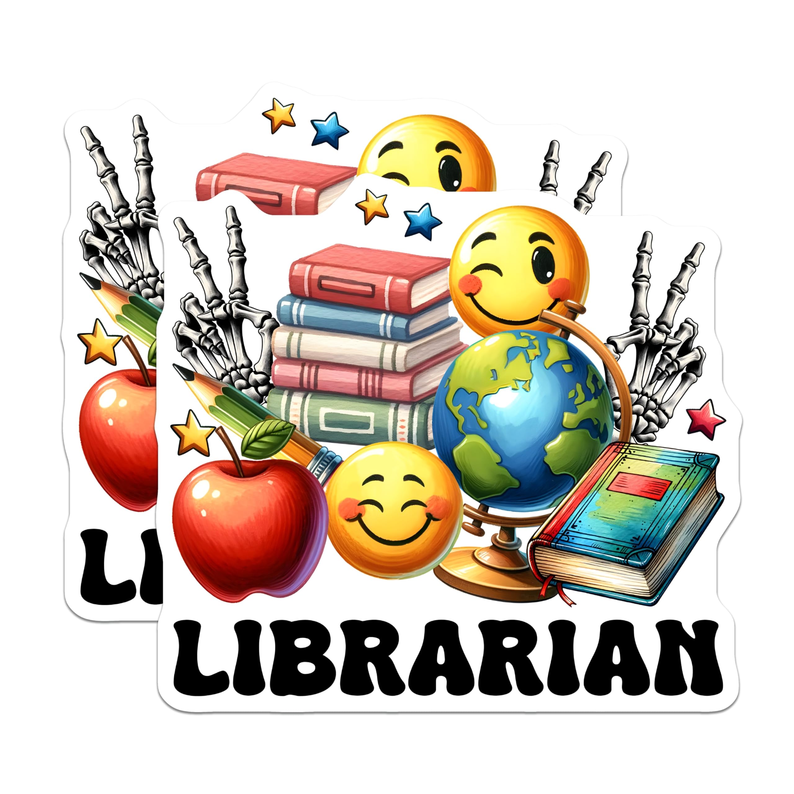 (2 Pack) Librarian Magnets - Teacher Appreciation - Book Lover Decor - 5" On Longest Side - Premium Magnet - for Cars, Refrigerators, Toolboxes, Lockers - Made in USA - MAG15043