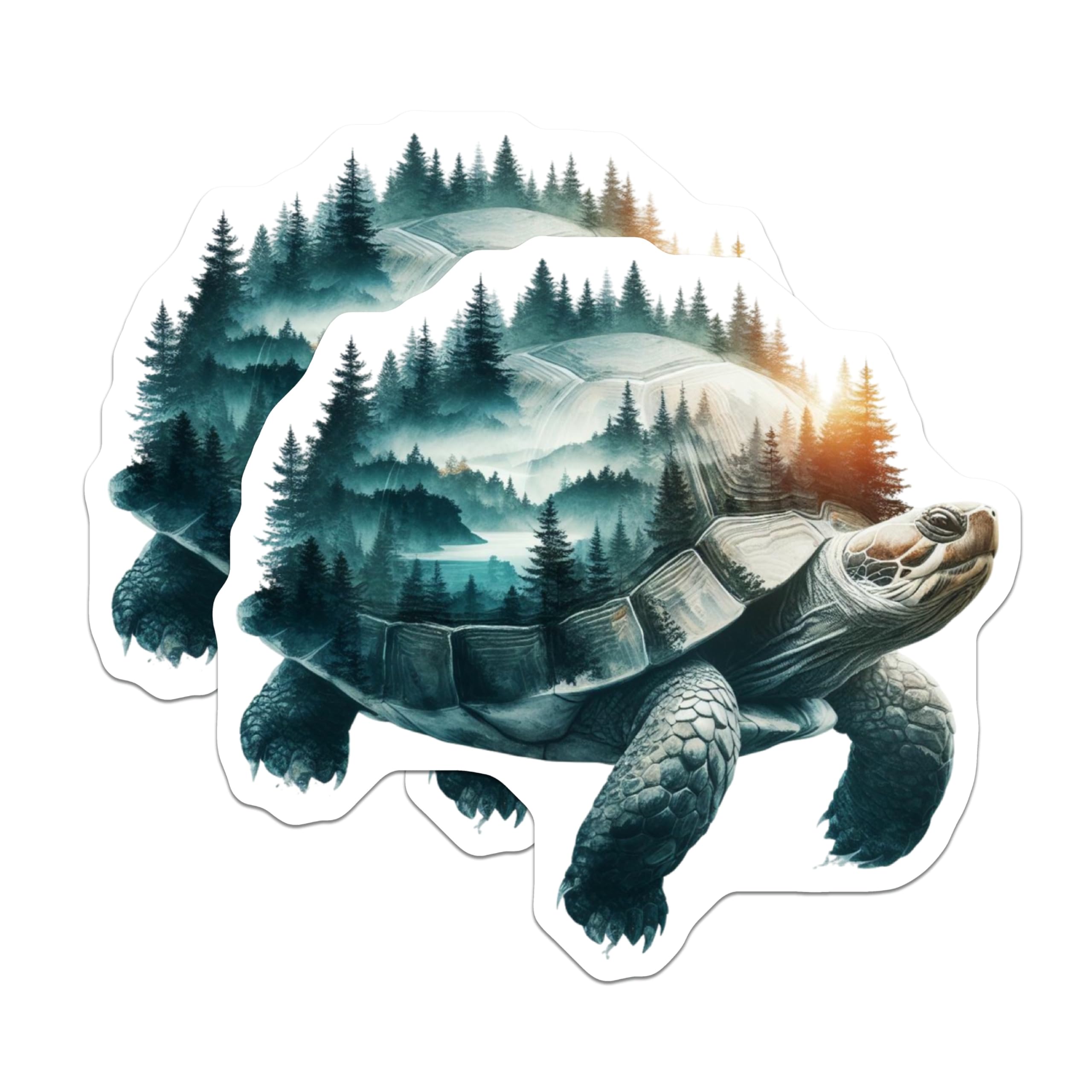 (2 Pack) Turtle Scene Magnets - Nature Inspired Artwork - Unique Fridge Magnets - 5" On Longest Side - Premium Magnet - for Cars, Refrigerators, Toolboxes, Lockers - Made in USA - MAG14284