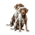 (2 Pack) German Wirehaired Pointer Magnets - Dog Breed Art - Animal Lover Home Decor - 5 Inches On Longest Side - Thick Durable Magnet - Made in USA - MAG24510