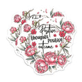 (2 Pack) Positive Thoughts Magnets - Motivational Quote - Floral Peony Design - Self Care Reminder Decor - 5 Inches On Longest Side - Thick Durable Magnet - Made in USA - MAG36189