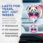 (2 Pack) Splish Splash Magnets - Funny Panda Bath Magnets - Cute Trash Can Design - 5" On Longest Side - for Cars, Fridges, Toolboxes - Made in USA - MAG4579