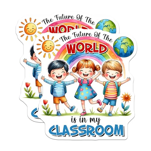 (2 Pack) Future of The World Magnets - Classroom Decor - School Teacher Inspiration - Educational Supplies - 5" On Longest Side - for Cars, Fridges, Toolboxes - Made in USA -