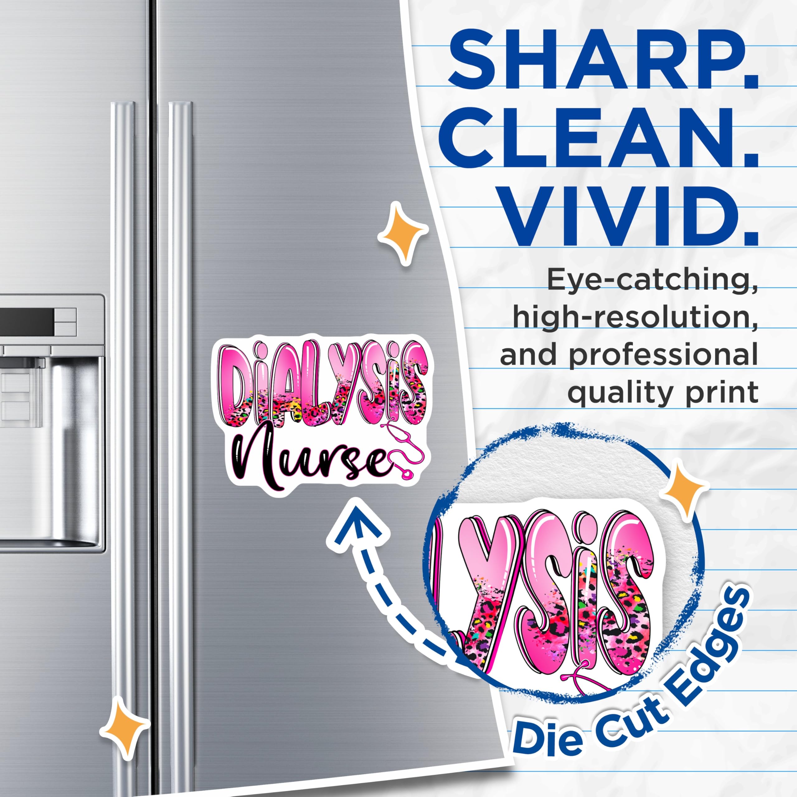 (2 Pack) Dialysis Nurse Magnets - Pink Leopard Print - Medical Staff Magnet - 5" On Longest Side - Premium Magnet - for Cars, Refrigerators, Toolboxes, Lockers - Made in USA - MAG18719