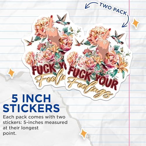 (2 Pack) Funny Quote Stickers - 5" On Longest Side - Sticks to Smooth Flat Surfaces - Made in USA - BMCS9031 - BMCS9031