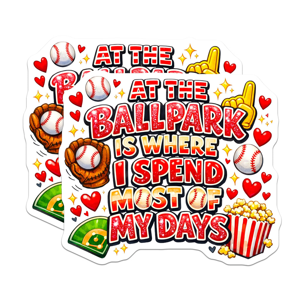 (2 Pack) Baseball Fan Magnets - Ballpark Life Quote Art - Sports Game Day Refrigerator Locker Decor - 5 Inches On Longest Side - Thick Durable Magnet - Made in USA - MAG25695