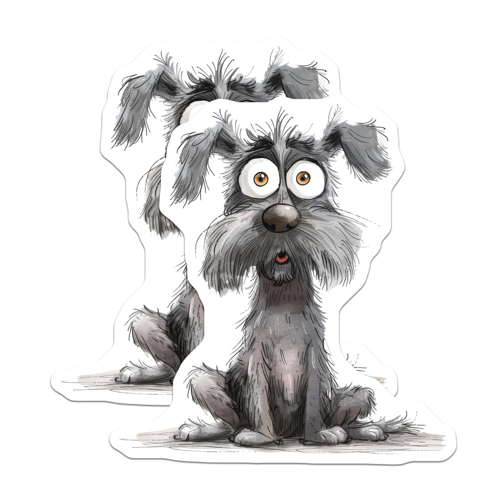 (2 Pack) Shaggy Dog Magnets - Wide Eyed Canine Art - Funny Pet Refrigerator Decor - 5 Inches On Longest Side - Thick Durable Magnet - Made in USA - MAG23656