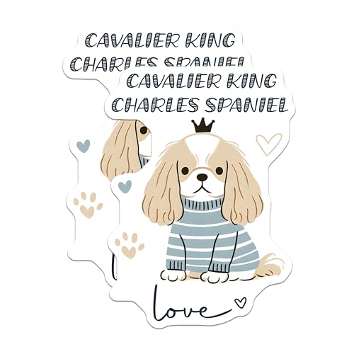 (2 Pack) Cavalier King Charles Spaniel Magnets - Dog Lover Decor - Cute Pet Animal Magnets for Fridge - 5" On Longest Side - for Cars, Fridges, Toolboxes - Made in USA - MAG7295