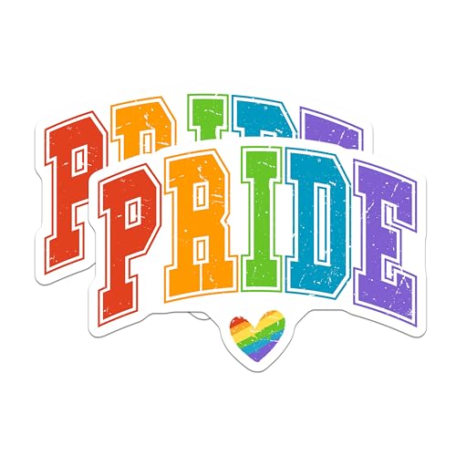 (2 Pack) Pride Rainbow Magnets - LGBTQ Pride Magnets - Colorful Pride Heart Magnet Set - 5" On Longest Side - for Cars, Refrigerators, Toolboxes, Lockers - Made in USA MAG3545