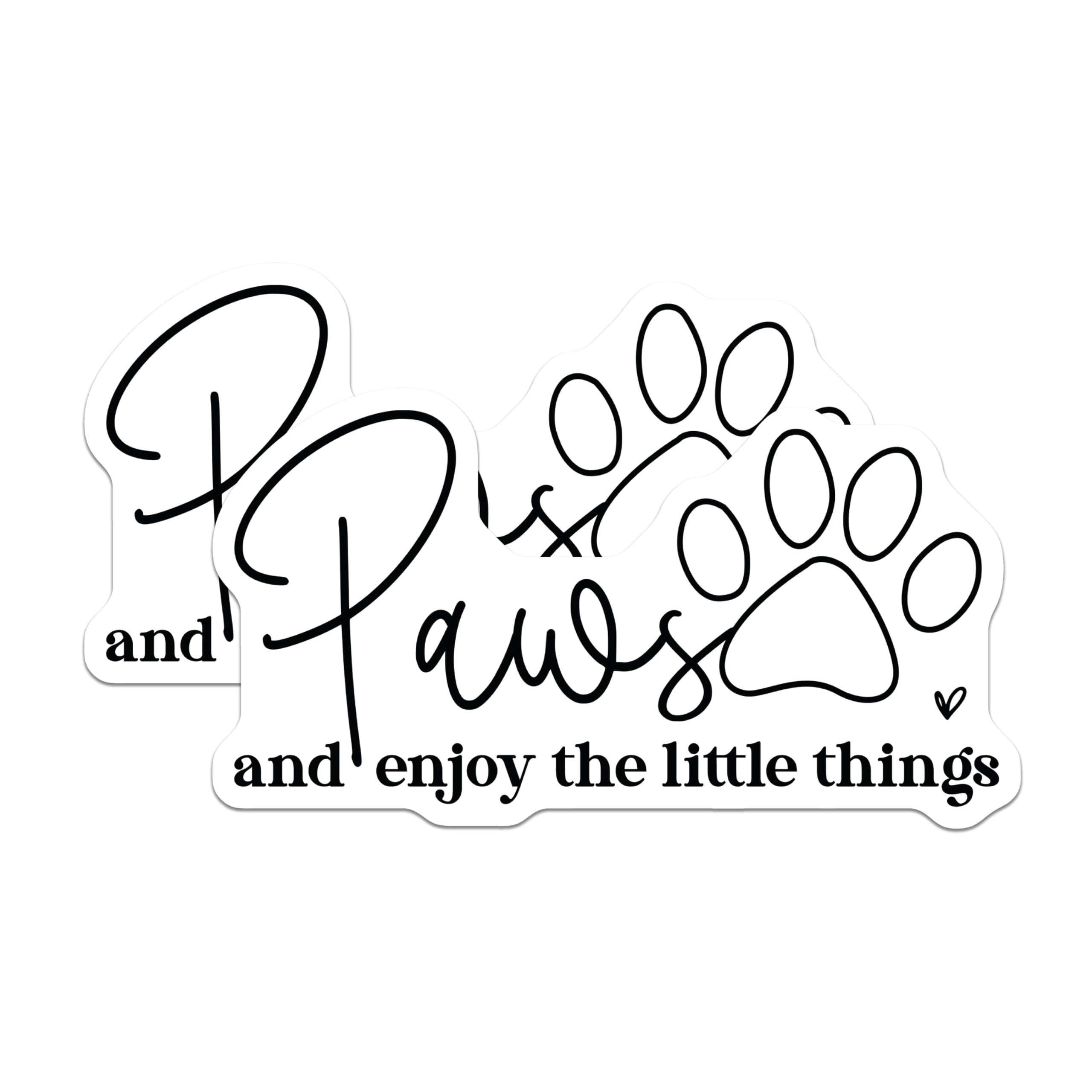(2 Pack) Paws and Enjoy The Little Things Magnets - Pet Lover Magnets - Inspirational Home Decor Magnets - 5" On Longest Side - for Cars, Refrigerators, Toolboxes, Lockers - Made in USA BMCS3113