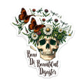 (2 Pack) Skull Floral Magnets - Butterfly Dragonfly - Gothic Home Decor - 5" On Longest Side - Premium Magnet - for Cars, Refrigerators, Toolboxes, Lockers - Made in USA - MAG15811