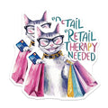 (2 Pack) Cute Cat Stickers - Funny Shopping Cat - 5" On Longest Side - Sticks to Smooth Flat Surfaces - Made in USA - BMCS8556 - BMCS8556