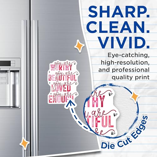(2 Pack) You are Worthy Magnets - Inspirational Quote - Positive Affirmation - 5" On Longest Side - for Cars, Refrigerators, Toolboxes, Lockers - Made in USA BMCS3095